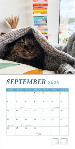 Calendar de perete - Septembrie 2025 - Ianuarie 2026 - Cats & Books
