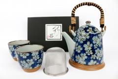 Set ceainic si cesti -Tajimi Blue Flowers