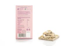 Ciocolata alba cu busuioc si capsuni cu stevia (fara zahar) - Sweeteria herbs, 100g