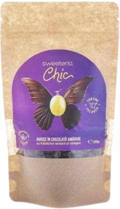 Agrise invelite in ciocolata amaruie cu colagen (fara zahar, vegan ) - Sweeteria Chic,  200g 