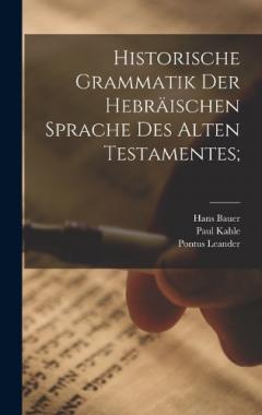 Historische Grammatik der hebräischen Sprache des Alten Testamentes;