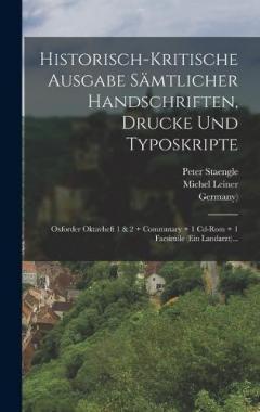 Historisch-kritische Ausgabe Sämtlicher Handschriften, Drucke Und Typoskripte: Oxforder Oktavheft 1 & 2 + Commntary + 1 Cd-rom + 1 Facsimile (ein Landarzt)...