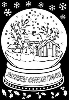 Set 4 mini planse de colorat 12 x 18 cm, cu 12 carioci - Christmas Holiday