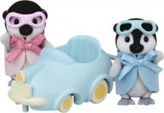 Set 3 figurine - Sylvanian Families - Penguin Babies Ride