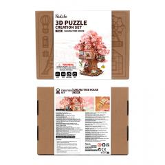 Puzzle 3D - Casa din Copacul Sakura, 535 piese