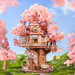 Puzzle 3D - Casa din Copacul Sakura, 535 piese