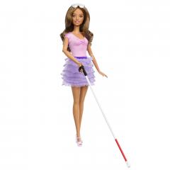 Papusa - Barbie Fashionistas - Satena, cu baston pentru nevazatori