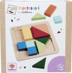 Puzzle din lemn cu forme -  Montessori, 12 piese