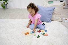 Puzzle din lemn cu forme -  Montessori, 12 piese