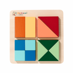 Puzzle din lemn cu forme -  Montessori, 12 piese