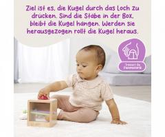 Jucarie din lemn pentru bebelusi - Cutie cu bile