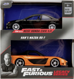Set 2 Masini metalice - Fast and Furious - Honda Civic si Mazda RX-7