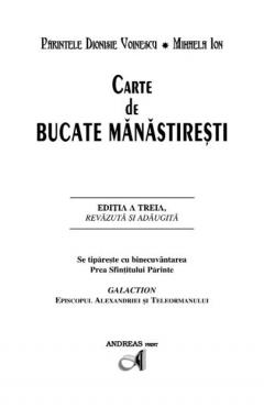 Carte de bucate manastiresti