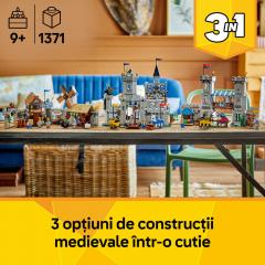 LEGO Creator 3in1 - Castel medieval cu cai si cavaleri (31168)