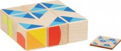 Puzzle din lemn - Cuburi si Sabloane, 34 piese