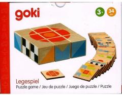 Puzzle din lemn - Cuburi si Sabloane, 34 piese