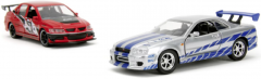 Set 2 masinute metalice - Fast & Furious Legacy Series - Mitsubishi Lancer Evolution IX si Nissan Skyline GT-R(BNR34) a lui Brian