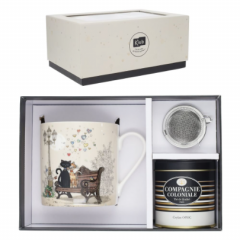 Set cana cu infuzor + ceai - Bug Art - Couple de Chats