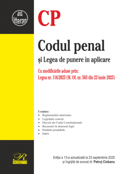Codul penal si Legea de punere in aplicare (23 septembrie 2025)