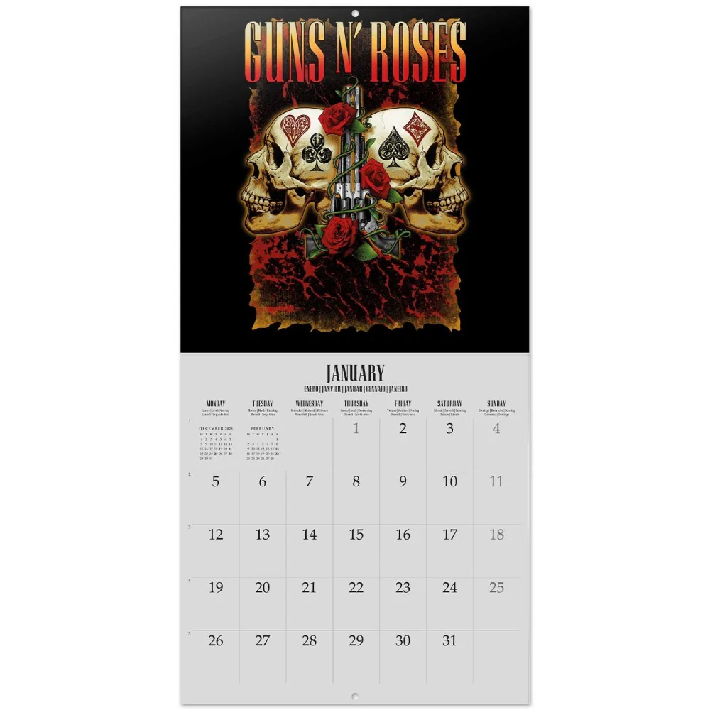 Calendar 2026 - Guns N' Roses - Grupo Erik