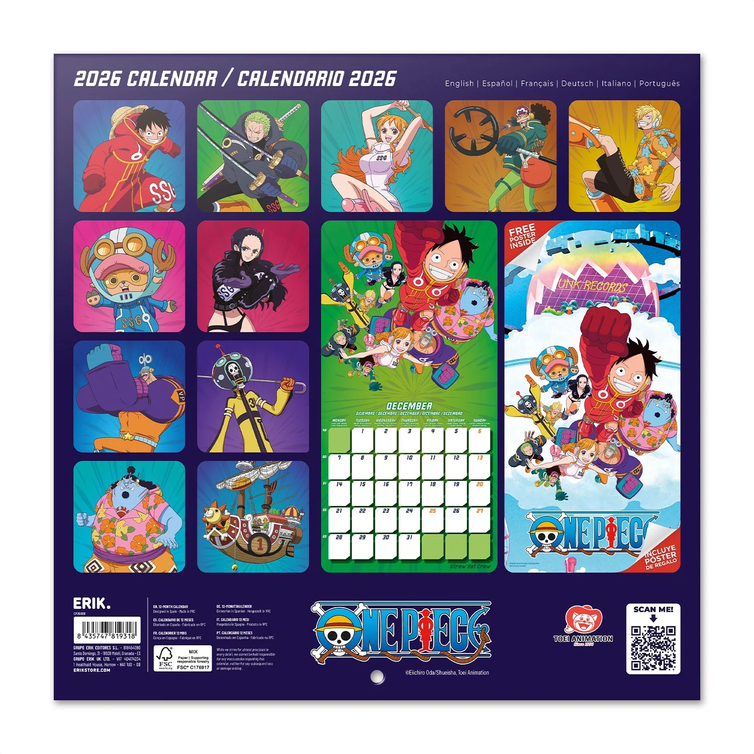 カレンダー・スケジュール ONE PIECE 31DAY PERPETUAL CALENDAR One Piece Advent Calendar 2024 | Cinereplicas – Cinereplicas EU