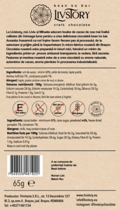 Ciocolata alba cu dovleac si scortisoara - Livstory, 65g