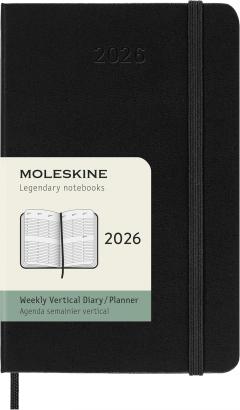 Agenda 2026 - Moleskine Classic 12 Months Weekly Vertical Planner - Hardcover, Pocket (Black)