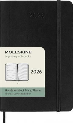Agenda 2026 - Moleskine Classic 12 Months Weekly Planner - Softcover, Pocket (Black)