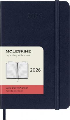 Agenda 2026 - Moleskine Classic 12 Months Daily Planner - Hardcover, Pocket (Sapphire Blue)