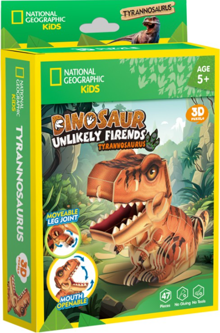 コレクション 1882 IUS IIII D G BRITANNIAR REX FD Puzzle 3D - National Geographic - Dinozaur Tiranozaur, 47 piese