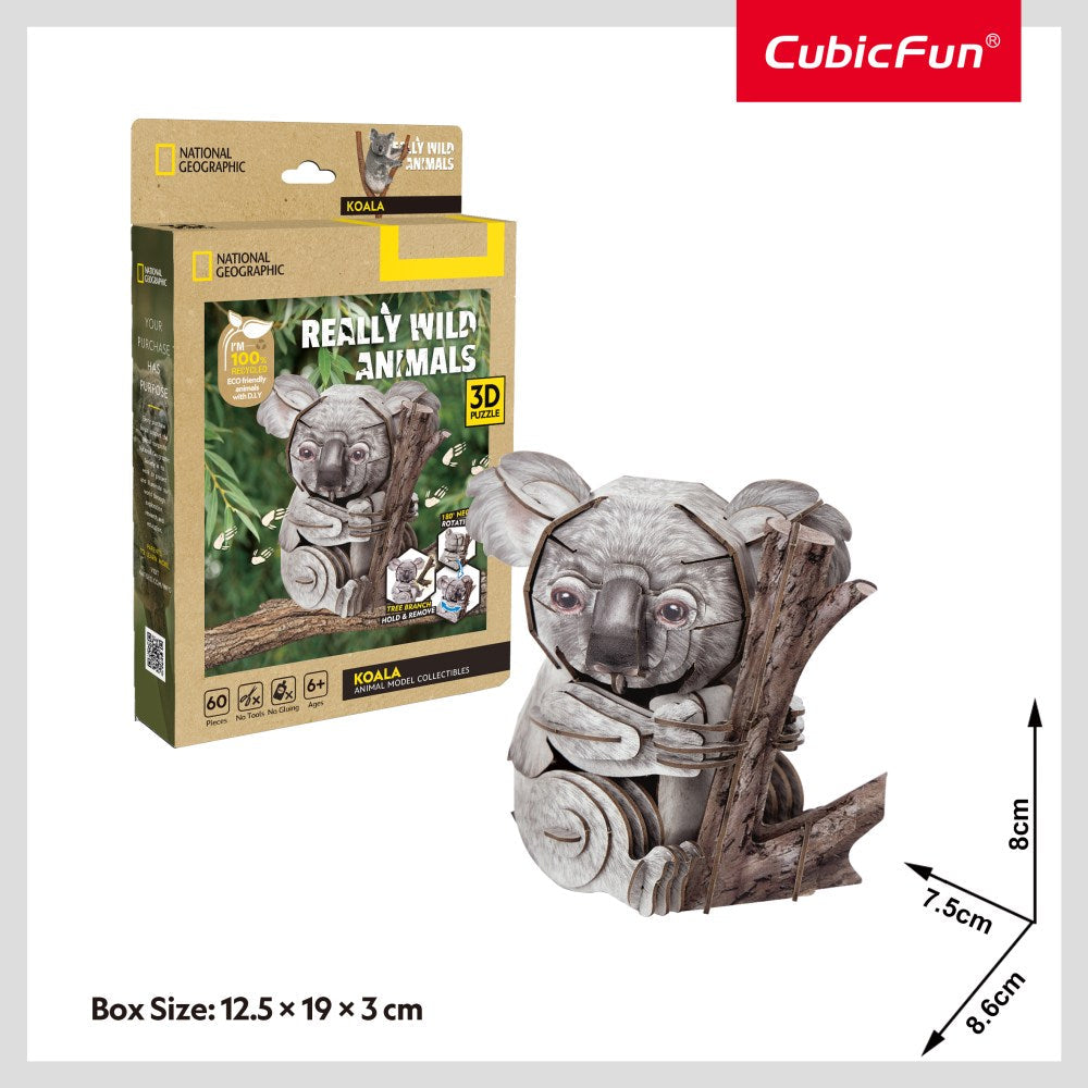 Puzzle 3D - National Geographic Animale Salbatice - Koala, 60