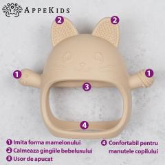 Jucarie pentru dentitie - Manusa Kitty - Bubble Beige