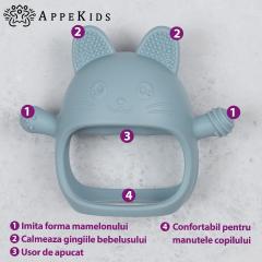 Jucarie pentru dentitie - Manusa Kitty - Aqua Blue