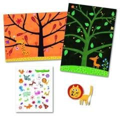 Set creativ - Abtibilduri repozitionabile cu animale