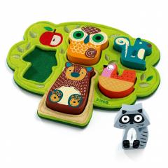 Puzzle din lemn si fetru - Oski, 5 piese