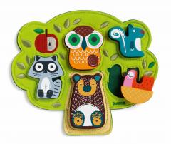 Puzzle din lemn si fetru - Oski, 5 piese