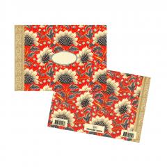 Carnet - Pattern rouge fleurs noires, 15x10cm