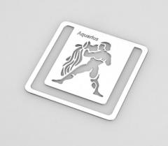 Semn de carte din metal cu zodie - Varsator