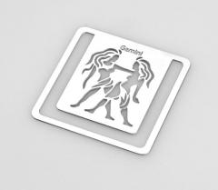 Semn de carte din metal cu zodie - Gemeni