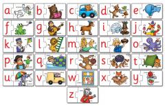 Joc educativ - puzzle in limba engleza invata alfabetul prin asociere - Alphabet Match