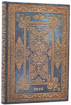 Agenda 2026 - Paperblanks - Blue Luxe (Luxe Design) - Mini 12-Month Verso Hardcover Flexi