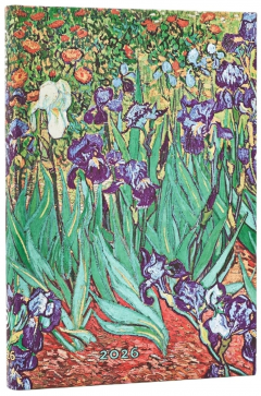 Agenda 2026 - Paperblanks - Van Gogh's Irises - Mini 12-Month Verso Hardcover Flexi