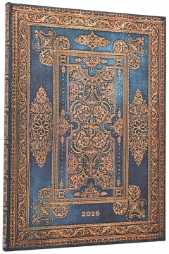 Agenda 2026 - Paperblanks - Blue Luxe (Luxe Design) - Grande Vertical Hardcover Flexi