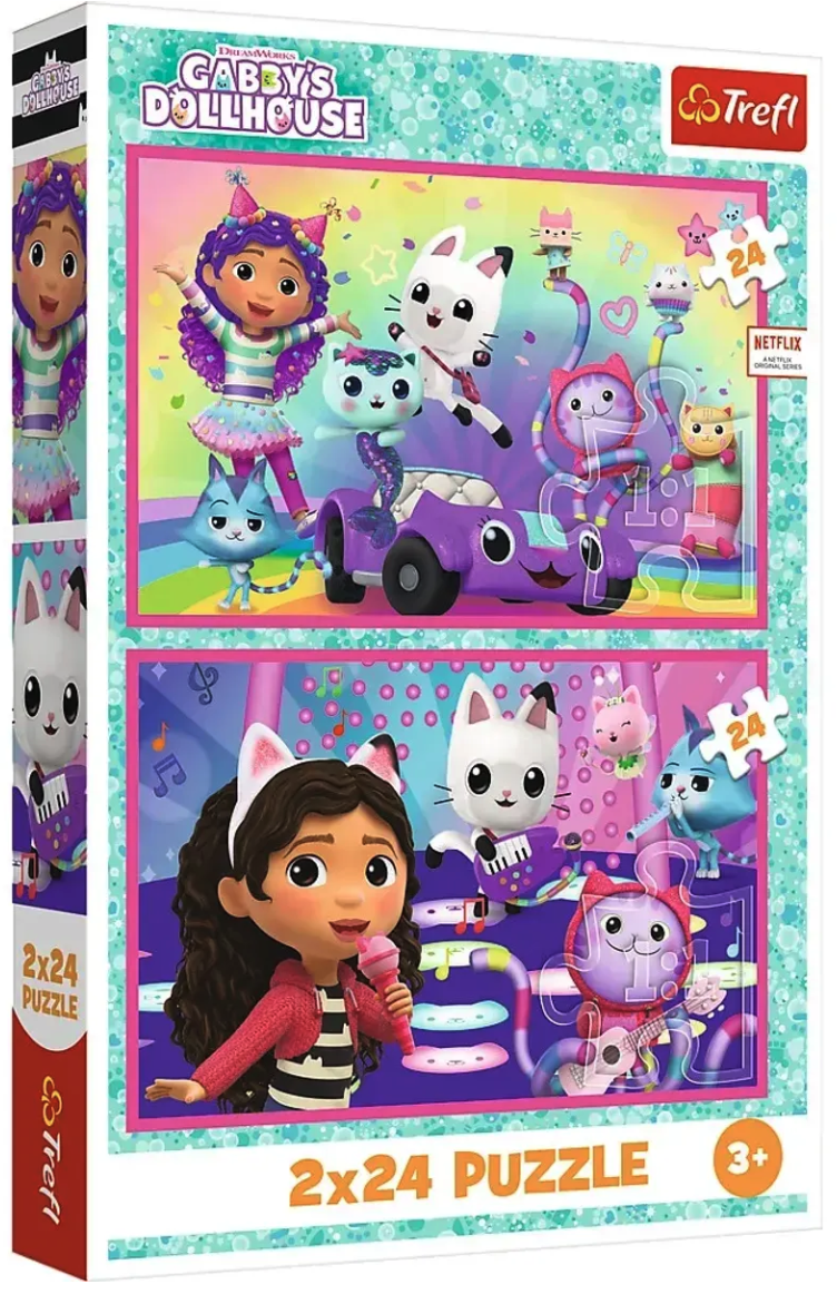 Puzzle 2 x 24 piese - Gabby's Dollhouse (Aventurile lui Gabby) - Trefl ...