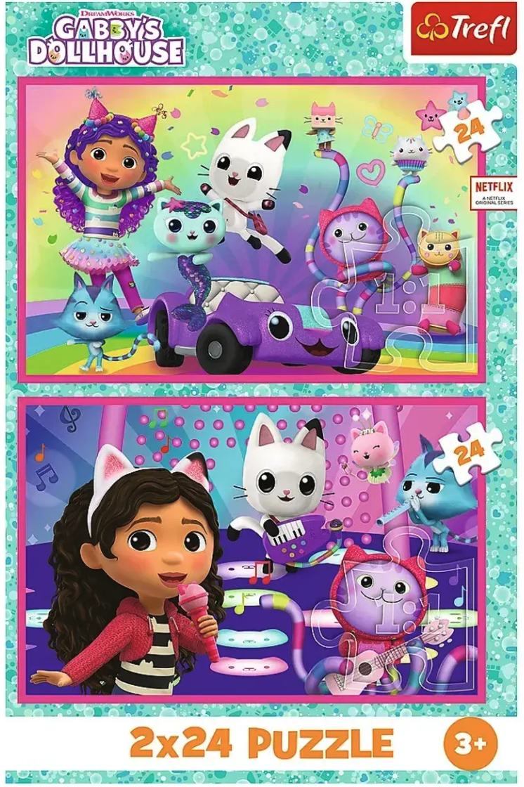 Puzzle 2 x 24 piese - Gabby's Dollhouse (Aventurile lui Gabby) - Trefl ...