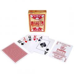 Carti de joc - Copag Gold Texas Hold Em Plastic Jumbo Index - Rosu