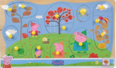 Puzzle cu buton - Peppa Pig, 14 piese, mai multe modele