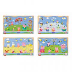 Puzzle cu buton - Peppa Pig, 14 piese, mai multe modele