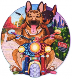 Puzzle lemn 256 piese - Biker Dogs