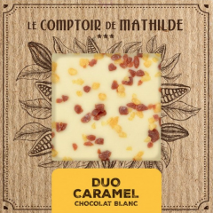 Ciocolata alba - Le Comptoir de Mathilde -  Duo Caramel, 80 g